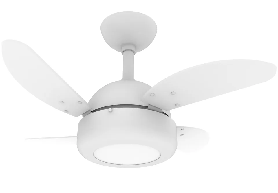 Lux LED Mini 1020 – Corpo branco texturizado · 4 pás MDF branco