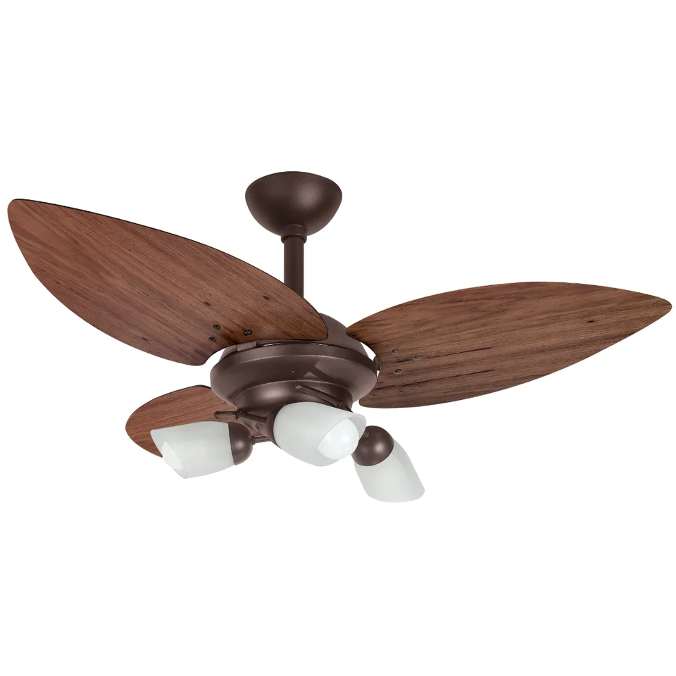 Lótus Tulipa 1026 – Corpo marrom texturizado · 3 pás MDF imbuia