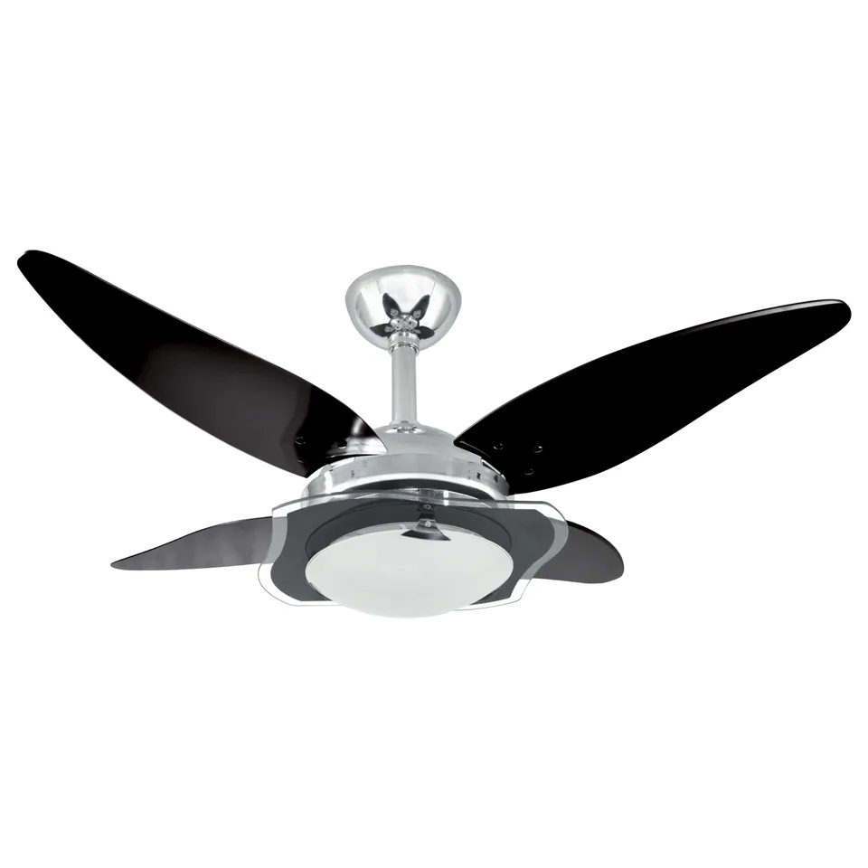 Classic 1027 – Corpo cromado · pás MDF preto