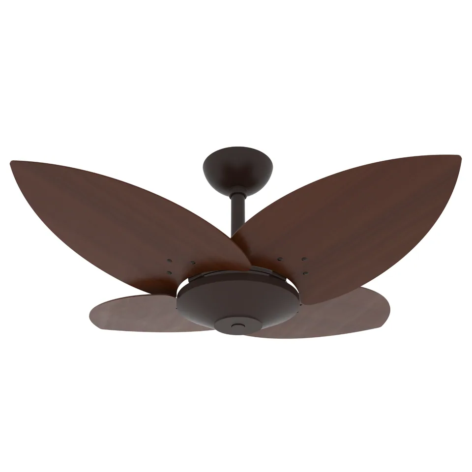 Lótus Commerce 1036 – Corpo marrom texturizado · 4 pás MDF tabaco