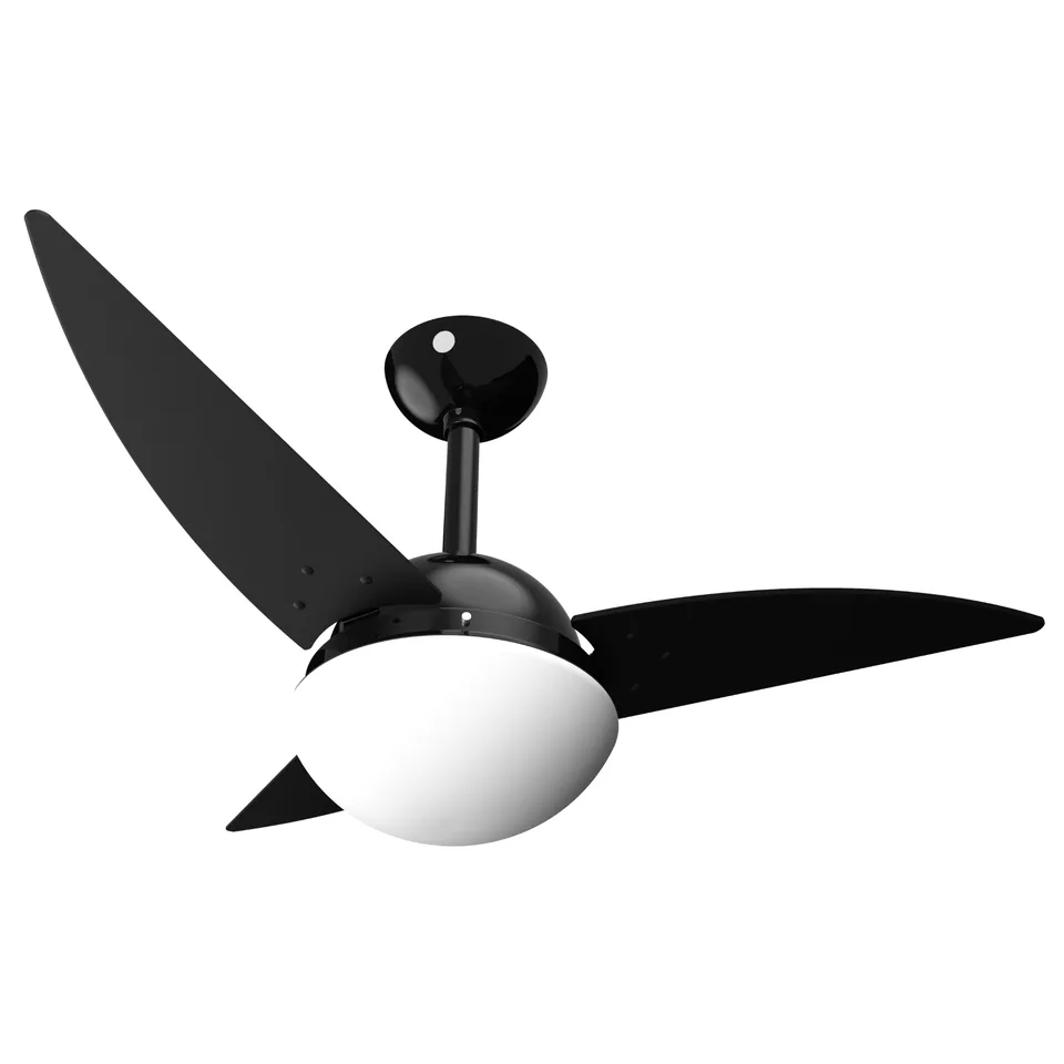 Classic 1040 – Corpo preto brilho · 3 pás MDF preto