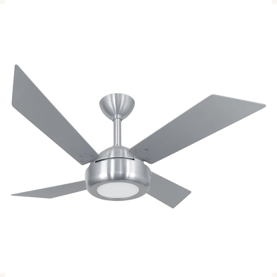 Tek LED 1043 – Corpo escovado · 4 pás MDF prata