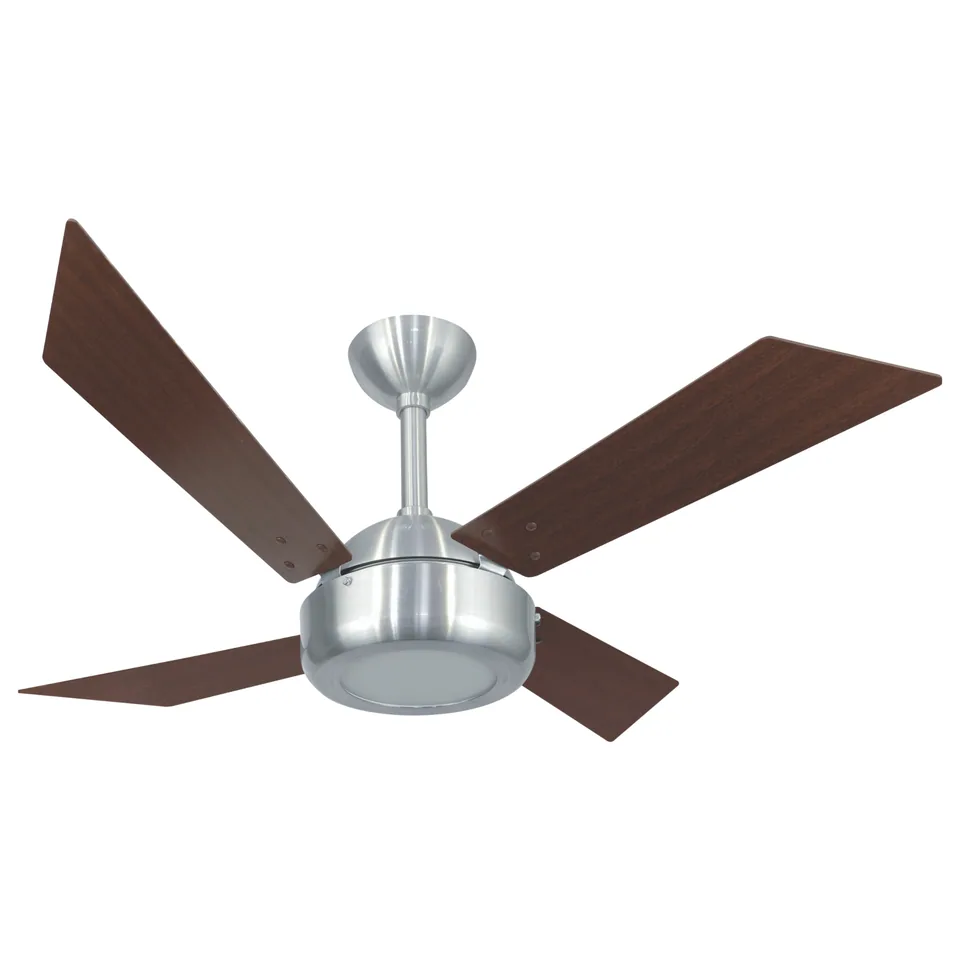 Tek LED 1043 – Corpo escovado · 4 pás MDF tabaco