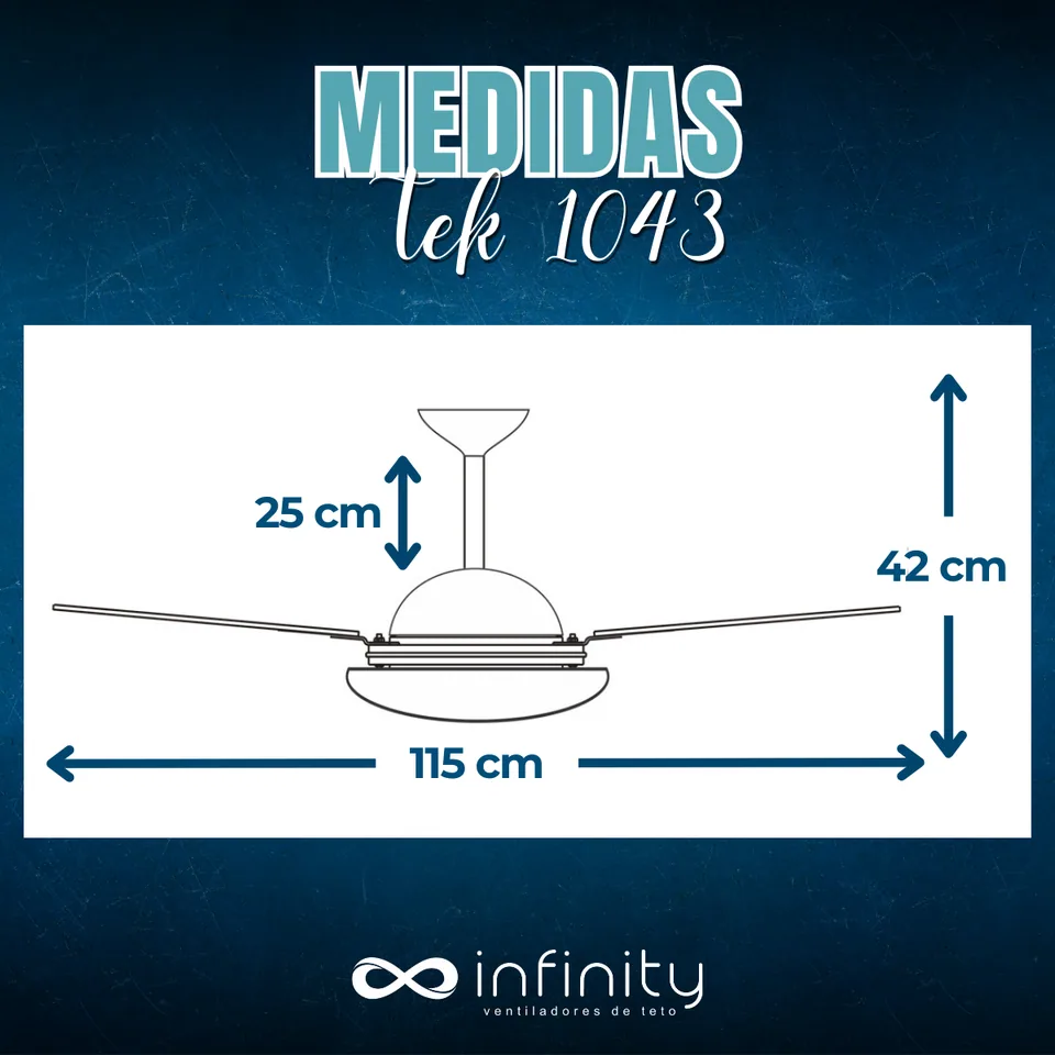 Medidas do ventilador · 4 pás