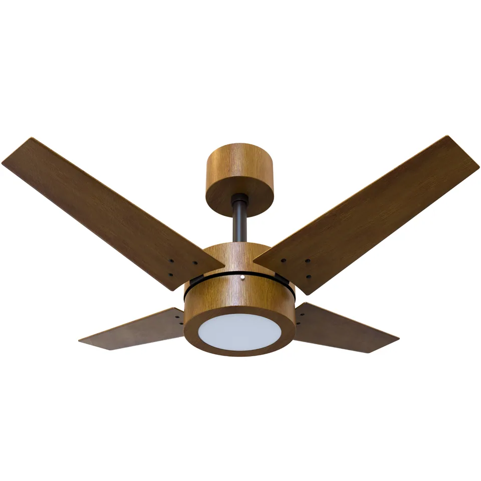 Línea LED Madeira 1062 – Cano marrom texturizado · 4 pás MDF imbuia