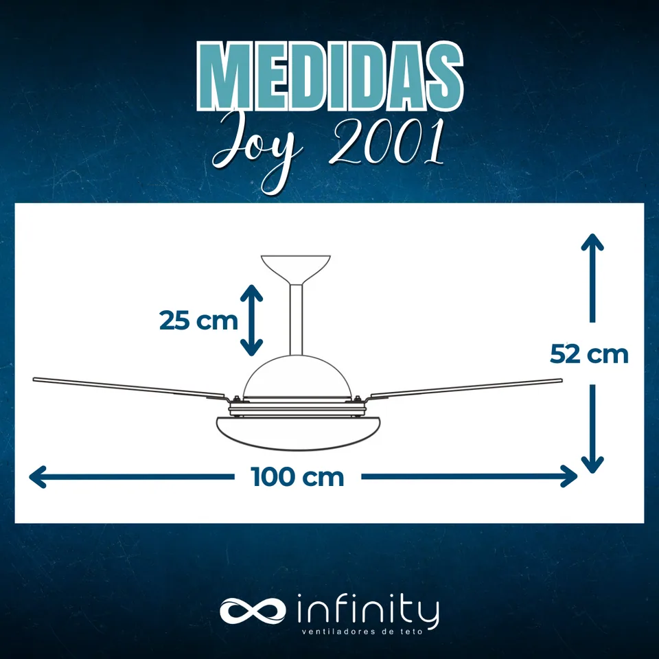 Medidas do ventilador · 3 pás