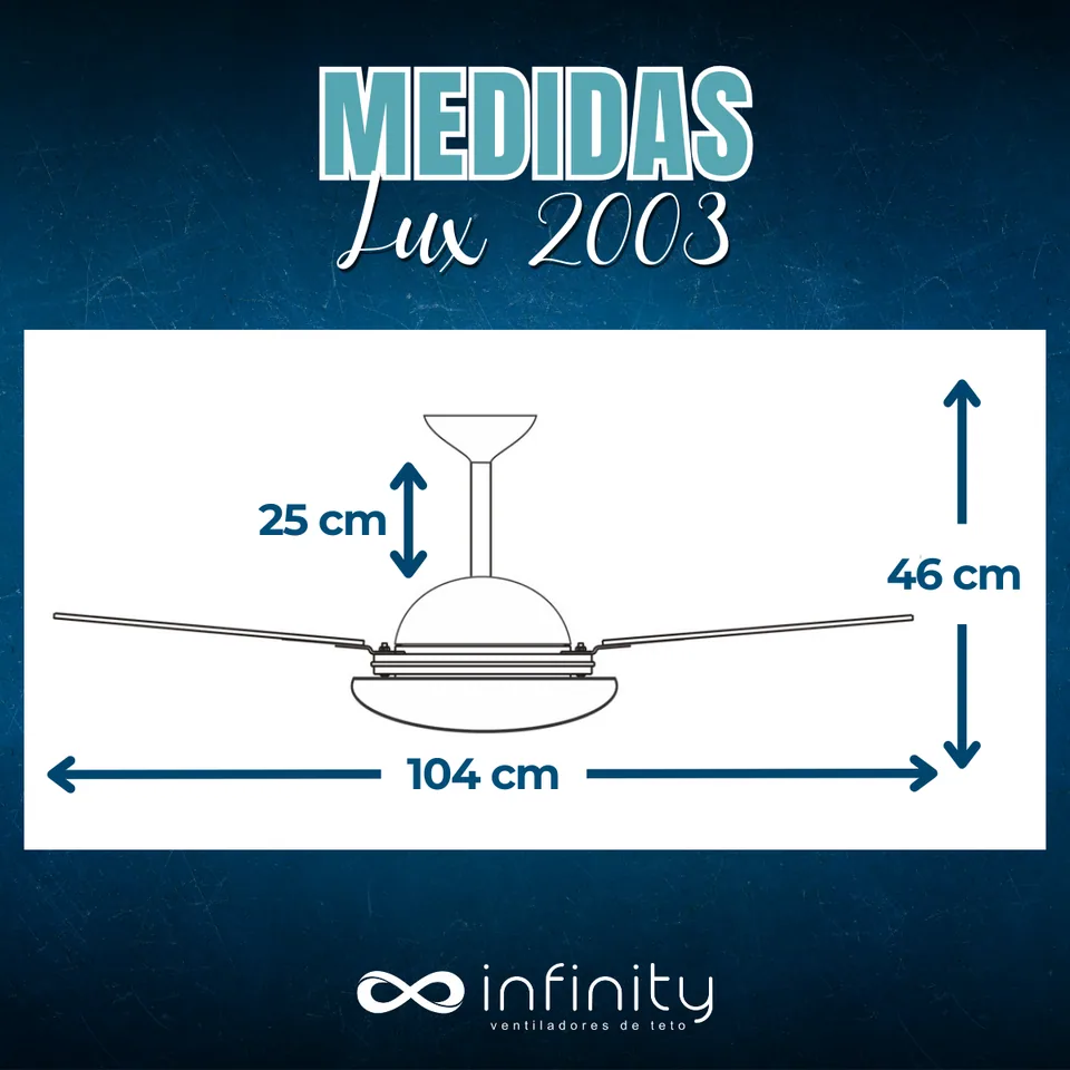 Medidas do ventilador · 3 pás