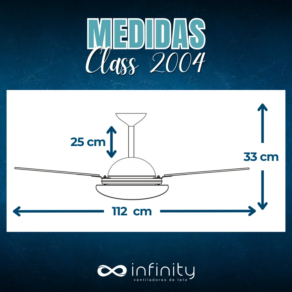 Medidas do ventilador · 3 pás