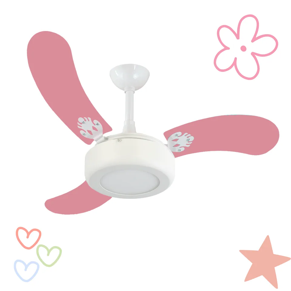 Child LED 2014 – Corpo branco brilho · 3 pás MDF rosa