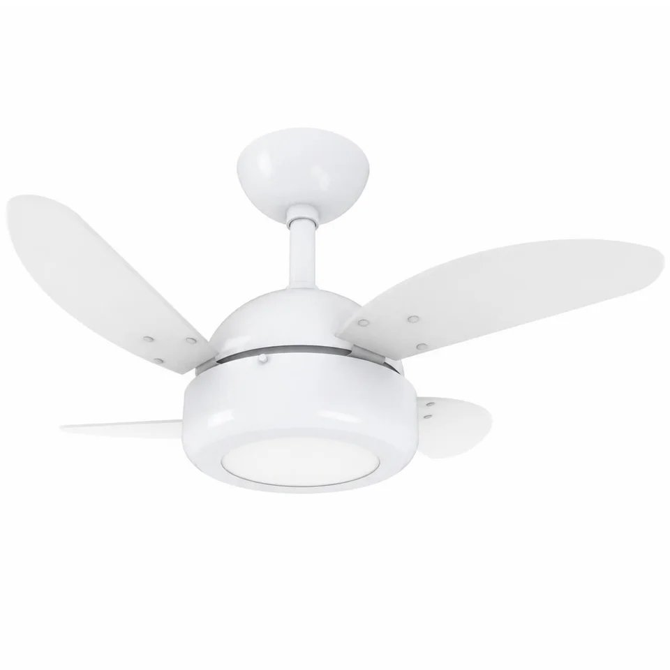 Lux LED Mini 1020 – Corpo branco brilho · 4 pás MDF branco