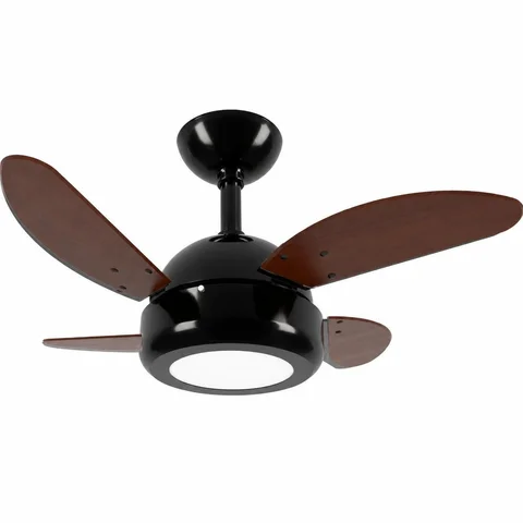 Lux LED Mini 1020 – corpo preto brilho, pás tabaco