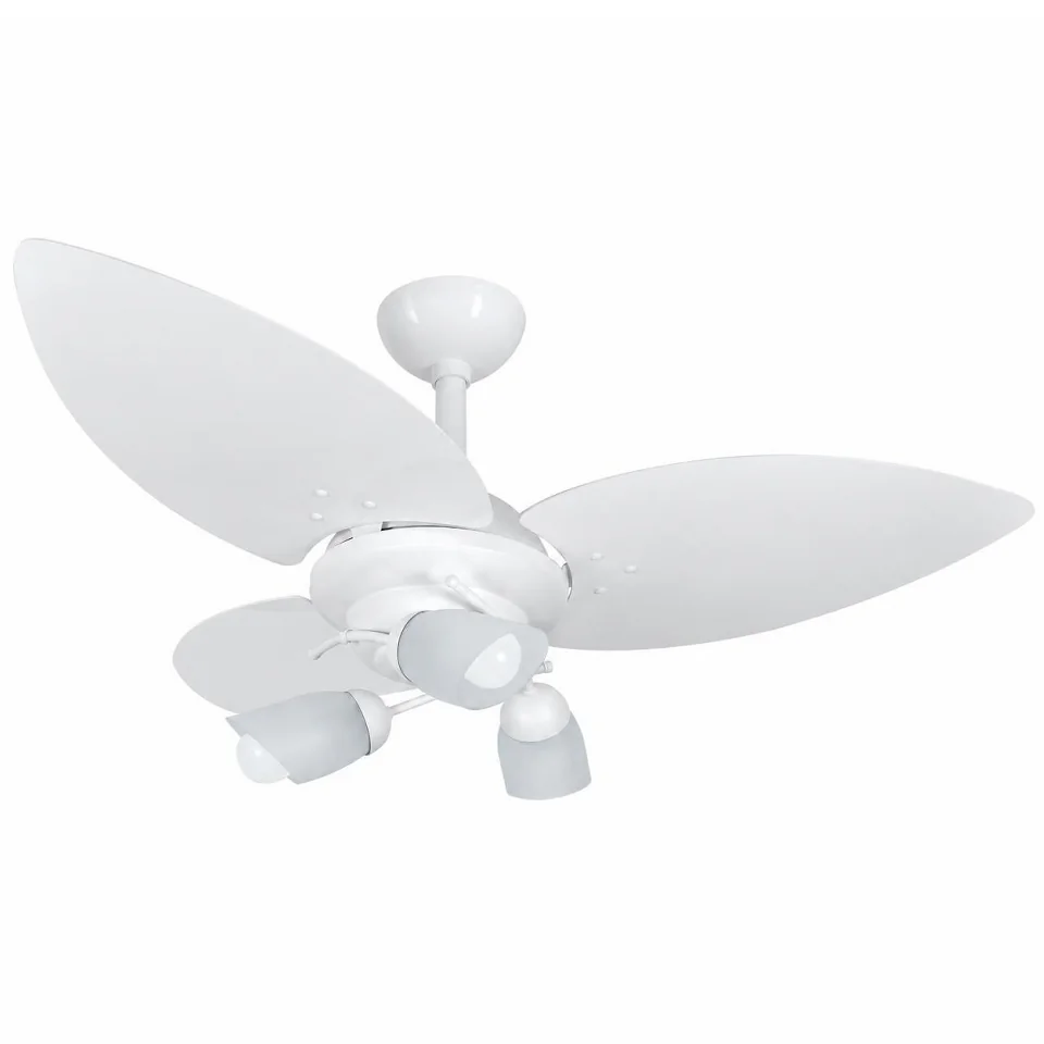Lótus Tulipa 1026 – Corpo branco brilho · 3 pás MDF branco