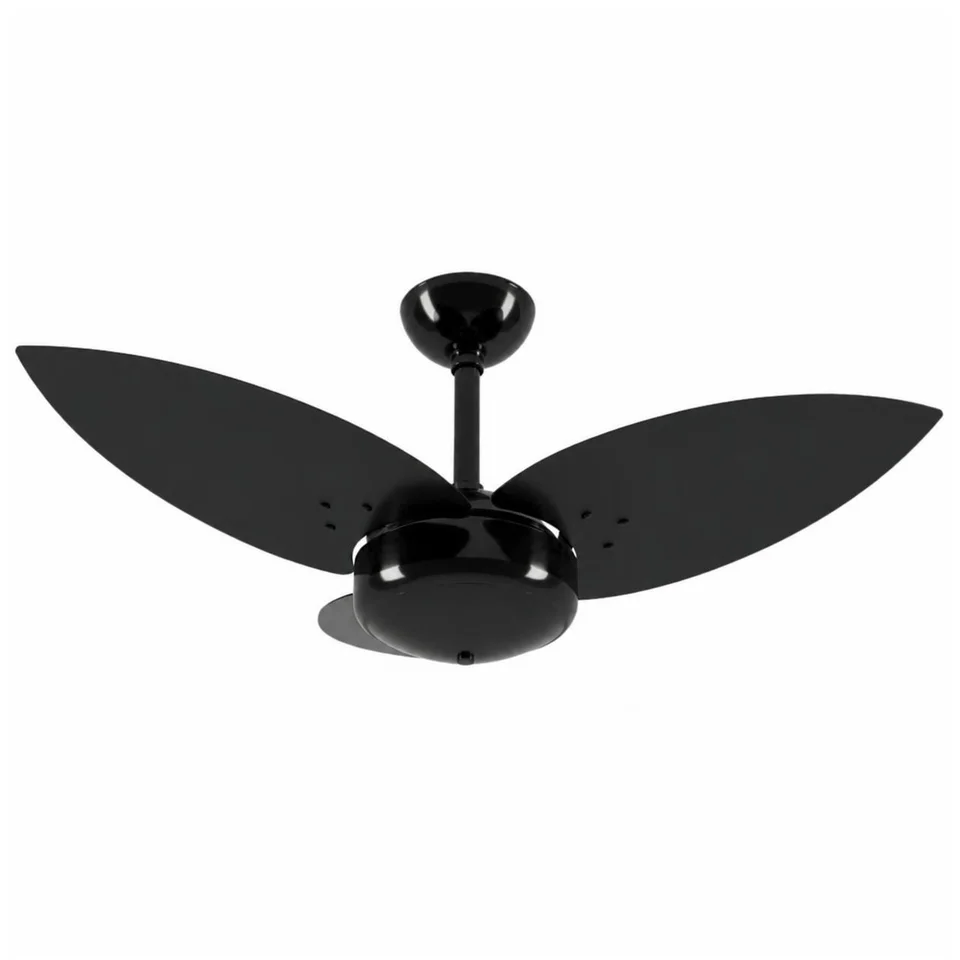 Lótus Commerce 1035 – Corpo preto brilho · 3 pás MDF preto