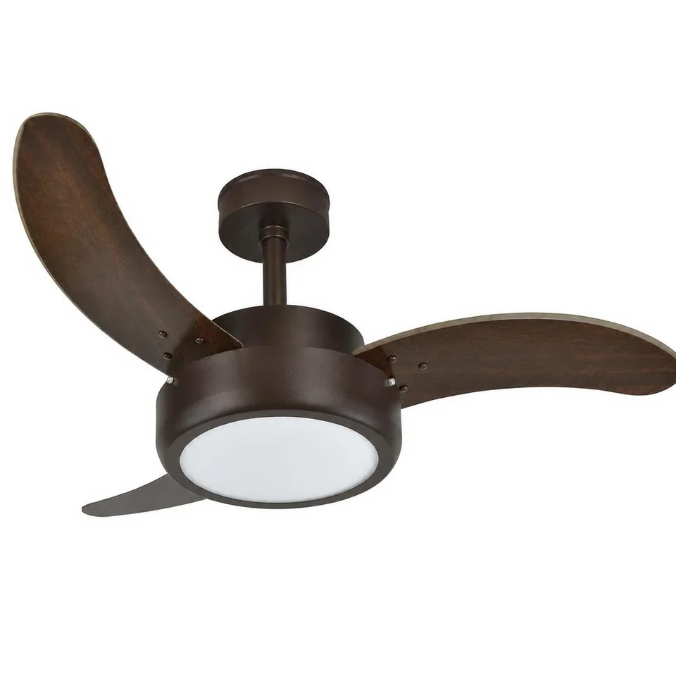 Evolution LED 1052 – Corpo marrom texturizado · 3 pás MDF tabaco