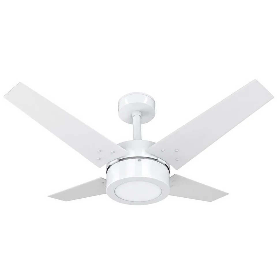 Línea LED 1054 – Corpo branco brilho · 4 pás MDF branco