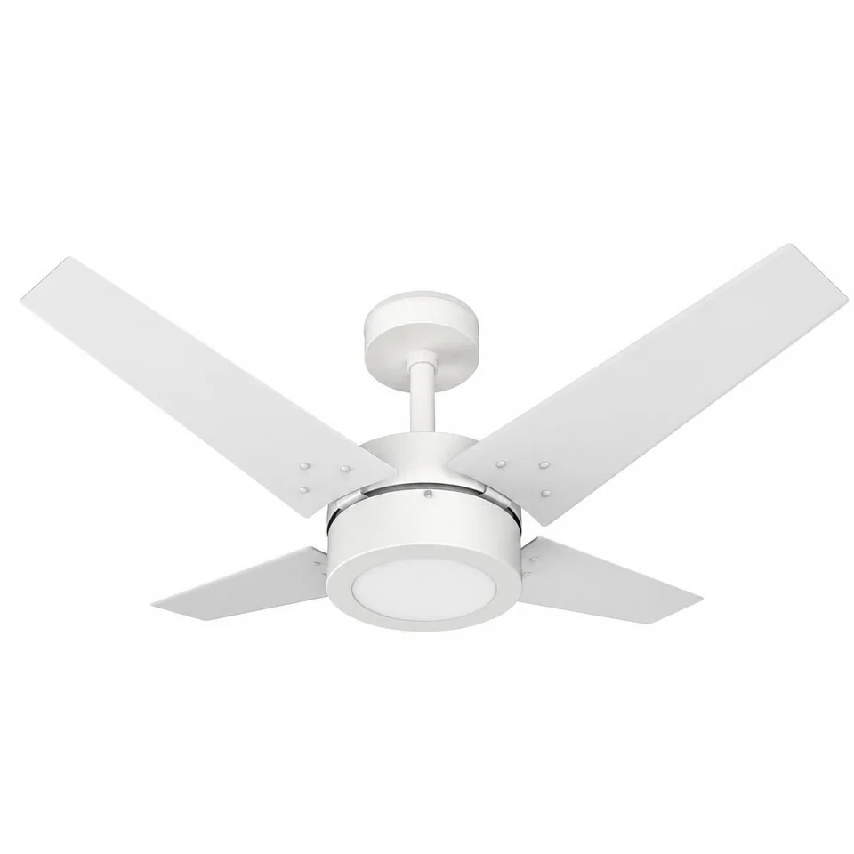 Línea LED 1054 – Corpo branco texturizado · 4 pás MDF branco
