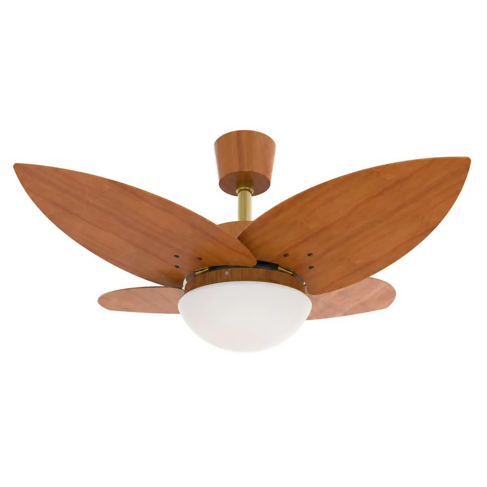 Lótus Madeira 1060 – Cano dourado · 4 pás MDF freijó