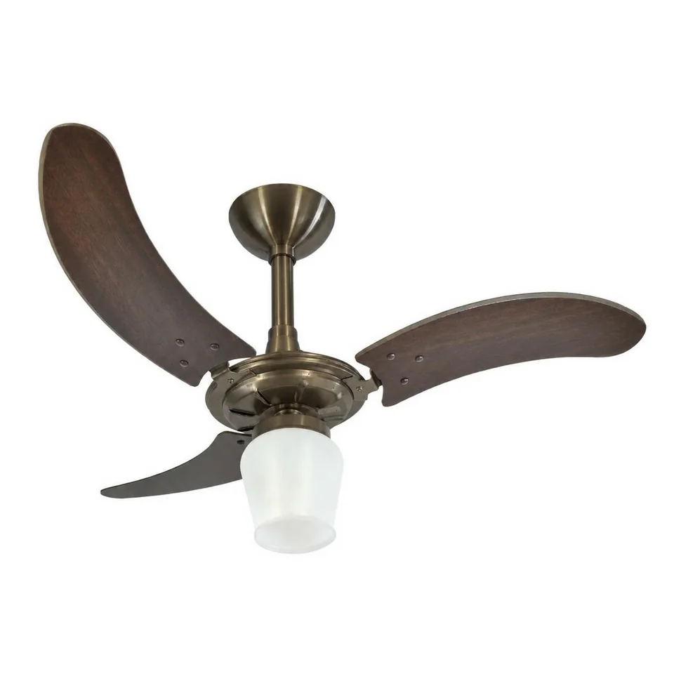 Plafon Pêra 2000 – Corpo fumê · 3 pás MDF tabaco