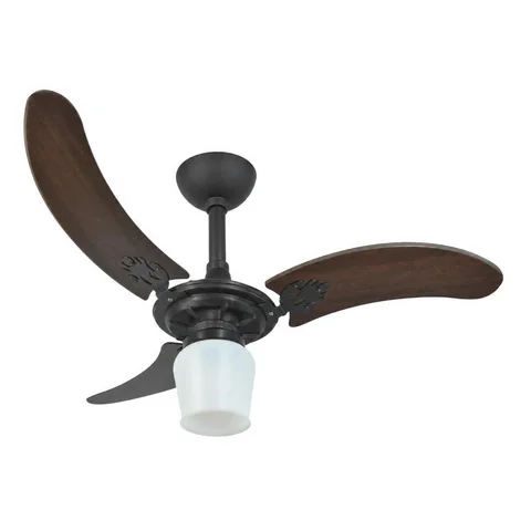 Plafon Pêra 2000 – corpo preto texturizado, pás tabaco