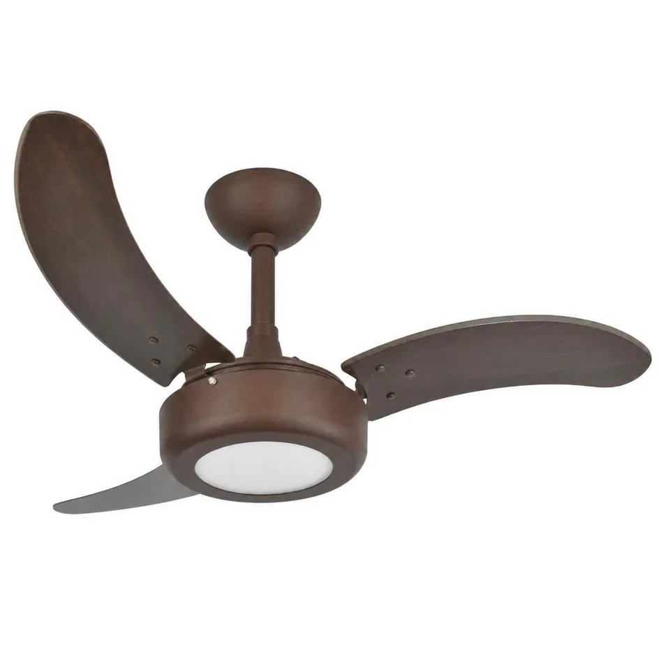 Lux LED 2008 – Corpo marrom texturizado · 3 pás MDF tabaco