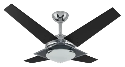 Ventilador de teto Línea Elegance 1030 – corpo cromado · pás MDF preto