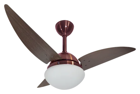 Ventilador de teto Classic 1040 – corpo chocolate · 3 pás MDF tabaco