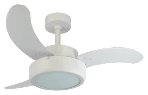 Ventilador de teto Evolution LED 1052 – corpo branco · 3 pás MDF branco