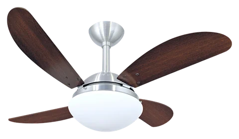 Ventilador de teto Gran Classic 1053 – corpo escovado · 4 pás MDF tabaco
